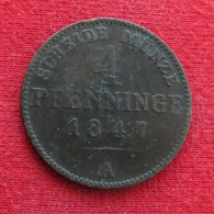 Germany Prussia 4 Pfenninge 1847 A  Alemania Allemagne Preussen - Autres & Non Classés