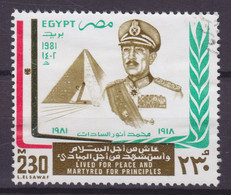 Egypt Egypte 1981 Mi. 1389    230 M President Sadat Death Of Tod Von - Gebraucht