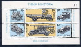 SWEDEN 1980 History Of Automobiles Block MNH / **.  Michel Block 8 - Blokken & Velletjes