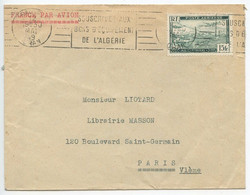 Algeria 1949 Airmail Cover Oran To Paris France, Scott C3 15fr. Airplane Over Algiers Harbor - Lettres & Documents