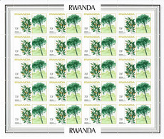 1983 - Rwanda - ARBRES INDIGENES (Parinari Excelsa) - Feuille Entière De 20 Tp N° 1130 - Nuevos