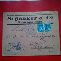 LETTRE ROUMANIE ARAD POUR HERISAU SUISSE SCHENKER AND CO - Cartas & Documentos