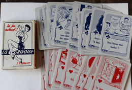 Rare Ancien Jeu 32 Cartes LA GRIVOISE Illustrateur Pour Rire Et S'amuser En Société 16 Bleues Pour Messieurs - 32 Carte