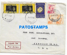 145597 TURKEY ISTANBUL ESTAMBUL COVER CANCEL YEAR 1959 CIRCULATED TO US NO POSTAL POSTCARD - Covers & Documents