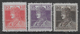 Ungheria Hungary 1881 Karl And Zita 3val Mi N.213-215 MH * - Nuovi
