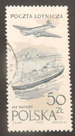 POLOGNE YT PA 51 OBLITÉRÉ "TRANSATLANTIQUE BATORY' ANNÉES 1957/1958 - Oblitérés