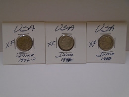 U.S.A., Coins,  Dime,, 1994-D, 1946, 1950, XF, Circulate. How You Can See. Thank For You Visit. - Autres & Non Classés