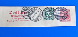 1906 Timbres 2 Pays Différents Allemagne Suisse S Fragment Entiers Postal Curiosité​​​​​-☛Dresde-Lausanne Belle Frappe - Oblitérés