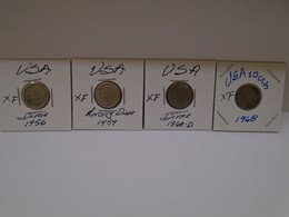 U.S.A., Coins,  Dime,1968, 1968-D, 1959, 1956, XF, Circulate. How You Can See. Thank For You Visit. - Sonstige & Ohne Zuordnung