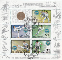 DPR Korea 1992 Sc. 3136a World Taekwondo Championship Pyongyang Sheet Perf. CTO Arti Marziali - Non Classés