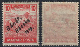 1919 Hungary SHS Romania Yugoslavia Serbia Vojvodina Occupation BÁNAT BÁCSKA Harvester Overprint 10f - MNH - Banat-Bacska