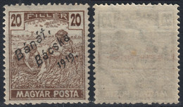 1919 Hungary SHS Romania Yugoslavia Serbia Vojvodina Occupation BÁNAT BÁCSKA Harvester Overprint 20f - MNH - Banat-Bacska
