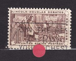 USA STAMPS :Lincoln And Stephen A. Douglas Debating By Beale  Mi:US 735-Sn:US 1115- Yt:US 649-  Sg:US   Used  Année 1958 - Other & Unclassified