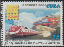 Cuba 2006 Scott 4637 Sello * Tren Ferrocarril TEE Diesel-electric, TGV Electric Expo BELGICA Michel 4866 Yvert 4390 - Neufs