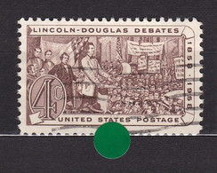 USA STAMPS :Lincoln And Stephen A. Douglas Debating By Beale  Mi:US 735-Sn:US 1115- Yt:US 649-  Sg:US   Used  Année 1958 - Autres & Non Classés