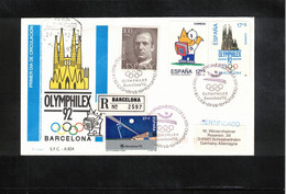 Spain 1992 Olympic Games Barcelona World Philatelic Exhibition OLYMPHILEX Interesting Registered Letter - Summer 1992: Barcelona