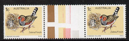 Australia 1978-80 Spotted-sided Finch (Zebra Finch) 1c Gutter Pair Unmounted Mint SG 669 - Sonstige & Ohne Zuordnung