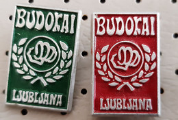 Martial Arts Club BUDOKAI  Karate Judo Boxing Wrestling Slovenia Vintage Pins - Lucha