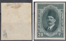 1923 Egypt King Fouad 20Mills IMPERF Proof Watermarked Paper S.G 118 MLH - Ungebraucht