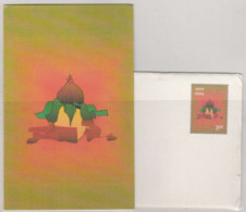 GREETING POST ENVELOPE WITH CARD FROM INDIA /HAPPY DIWALI(FESTIVAL OF LIGHT) /OFFERINGS - Buste