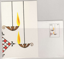 GREETING POST ENVELOPE WITH CARD FROM INDIA /HAPPY DIWALI(FESTIVAL OF LIGHT) /HANGING LAMPS - Buste