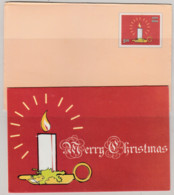 GREETING POST ENVELOPE WITH CARD FROM INDIA /MERRY CHRISTMAS & HAPPY NEW YEAR/ GLOWING CANDLE - Covers