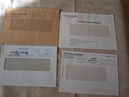 4 Enveloppes Franchises Postale  Carte D'électeur La Petite Pierre Montbronn Brumath - Andere & Zonder Classificatie