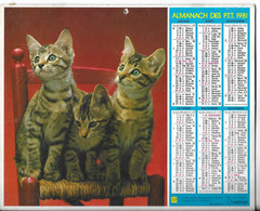 CALENDRIER ALMANACH DES PTT 1981 OBERTHUR, CHATS TIGRES SUR UNE CHAISE, CHIEN BERGER ALLEMAND - DEPARTEMENT NORD 59 - Grand Format : 1981-90