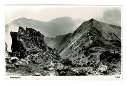 Ref 1414 - Real Photo Postcard - Snowdon Summit Cachet - Caernarvonshire Wales - Caernarvonshire