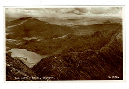 Ref 1414 - Real Photo Postcard - The Watkin Track Snowdon Cachet - Caernarvonshire Wales - Caernarvonshire