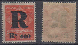 Brazil Brasil Condor Mi# 8 * Mint R Overprint 400R - Poste Aérienne (Compagnies Privées)