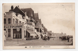 - CPSM BERCK-PLAGE (62) - L'Esplanade 1946 (BRASSERIE DE L'ESPLANADE) - Photo CAP 231 - - Berck
