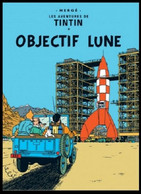 Carte Postale / Postkaart - Kuifje/Tintin - Milou/Bobbie - Haddock - Tournesol - Objectif Lune / Raket Naar De Maan - Philabédés (comics)