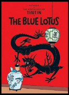 Carte Postale / Postkaart Anglais - Kuifje/Tintin - Milou/Bobbie - Haddock - Tournesol - Le Lotus Bleu / The Blue Lotus - Philabédés (fumetti)