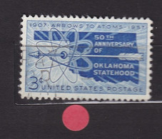 USA STAMPS :  50 Years Oklahoma Statehood, Map, Arrow And Atom Diagram   Sn:US 1092,  Used  Année 1957 - Sonstige & Ohne Zuordnung