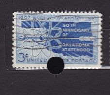 USA STAMPS :  50 Years Oklahoma Statehood, Map, Arrow And Atom Diagram   Sn:US 1092,  Used  Année 1957 - Altri & Non Classificati