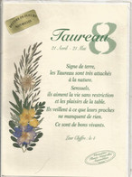 Carte , Astrologie, Véritables Fleurs Naturelles , TAUREAU, Collections MILABERTO,  2 Scans, Frais Fr 1.75e - Astrología