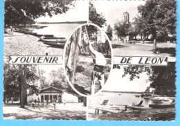 Léon (Castets-Landes)-1965-Multivues-Lac-Place De L'Eglise-Résinier-Camping-Pédalos (pédalo) - Castets