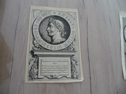 Estampe Gravure Original Collée Sur Papier XVIII ème Royauté 13 X 21 Charles Le Chauve  Roi De France - Estampes & Gravures