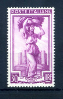 1955-57 REP. IT. N.758 * 30 LIRE ITALIA AL LAVORO STELLE BUONA CENTRATURA - 1946-60: Neufs