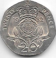 *great Britain 20 Pence 1982  Km 931  Unc/ms63 - 20 Pence