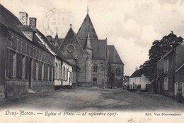 Deux-Acren - Eglise Et Place - 25 Septembre 1907 - Très Belle Carte  - état Voir Scan. - Lessines