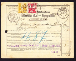 1911 Nachnahme Des Telegraphenbüros Mit Stempelt THERWIL. 1x Gelocht. Bedarfsspuren - Télégraphe