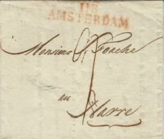 1811- Lettre De 118 / AMSTERDAM ( Le Zuyderzee ) 47 Mm Rouge  Taxe 9 D Pour Le Havre - 1792-1815: Conquered Departments