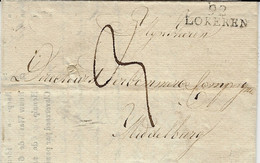 1814- Lettre De 92 / LOKEREN  ( L'Escaut ) 26,00 Mm Noir - 1792-1815: Conquered Departments