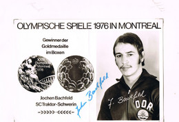 JEUX OLYMPIQUES - AUTOGRAPHE SUR PHOTO - ALLEMAGNE DE L'EST - BACHFIELD - BOXE - - Autografi