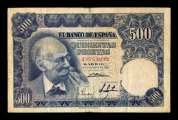 España Spain 500 Pesetas Mariano Benlliure 1951 Pick 142 Serie A BC F - 500 Peseten