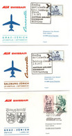 Graz Salzburg Zurich 1971 - AUA Swissair - Erstflug 1er Vol Inaugural Flight - Caravelle X 3 - Premiers Vols