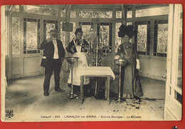 LAMALOU-les-BAINS-cpa Source Bourges- La Buvette- Circulée 1911 Cachet Convoyeur Castres à Bedarieux - Lamalou Les Bains