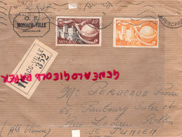 MONACO- MARCOPHILIE TIMBRE 40 F 10 F- -PERUCAUD MEGISSERIE SAINT JUNIEN RECOMMANDE1950 - Postmarks